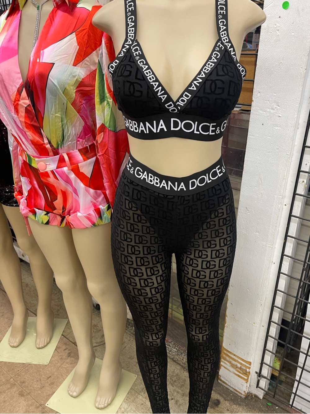 Dolce & Gabbana Black Logo Bralette and Leggings